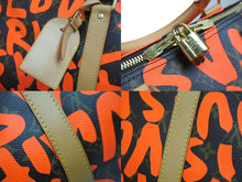 画像をギャラリービューアに読み込む, 新品同様 LOUIS VUITTON ルイ・ヴィトン モノグラム グラフィティ キーポル50 ボストン スプラウス オレンジ M93699 中古 56379