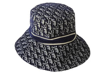 画像をギャラリービューアに読み込む, 新品同様 ChristianDior クリスチャンディオール ハット オブリーク サイズ58 ネイビー コットン レーヨン 05CDO924I134 中古 56402