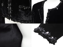 画像をギャラリービューアに読み込む, CHANEL シャネル ベロア ジャケット P46390V34297 ジャガード ブラック サイズ38 美品 中古 56406