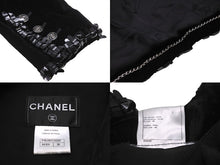 画像をギャラリービューアに読み込む, CHANEL シャネル ベロア ジャケット P46390V34297 ジャガード ブラック サイズ38 美品 中古 56406