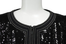 画像をギャラリービューアに読み込む, CHANEL シャネル ジャケット スパンコール P45044V26650 ブラック サイズ38 レディース 美品 中古 56410