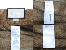 画像をギャラリービューアに読み込む, GUCCI グッチ モヘア 蝶々 ロング ケープ オーダーメイド マルチカラー ゴールド デザイン ロング シルク 美品 中古 56417