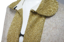 画像をギャラリービューアに読み込む, GUCCI グッチ モヘア 蝶々 ロング ケープ オーダーメイド マルチカラー ゴールド デザイン ロング シルク 美品 中古 56417