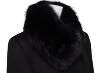 画像をギャラリービューアに読み込む, MAX MARA マックスマーラ コート ロングコート 毛皮 ブラック アルパカ ウール サイズ42 10160413 美品 中古 56432