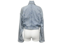 画像をギャラリービューアに読み込む, 新品同様 CHANEL シャネル デニムジャケット ココマークボタン フリル P73033V64637 インディゴ サイズ36 中古 56443