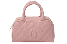 画像をギャラリービューアに読み込む, CHANEL シャネル ハンドバッグ ミニボストンバッグ キャビアスキン ピンク 8番台 A20996 ゴールド金具 美品 中古 56447