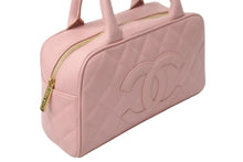 画像をギャラリービューアに読み込む, CHANEL シャネル ハンドバッグ ミニボストンバッグ キャビアスキン ピンク 8番台 A20996 ゴールド金具 美品 中古 56447