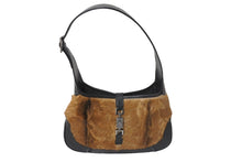 画像をギャラリービューアに読み込む, GUCCI グッチ ハンドバッグ ジャッキー ワンショルダーバッグ 001.3635 1781 ハラコ レザー ブラウン シルバー金具 美品 中古 56454