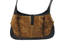 画像をギャラリービューアに読み込む, GUCCI グッチ ハンドバッグ ジャッキー ワンショルダーバッグ 001.3635 1781 ハラコ レザー ブラウン シルバー金具 美品 中古 56454