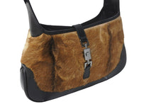 画像をギャラリービューアに読み込む, GUCCI グッチ ハンドバッグ ジャッキー ワンショルダーバッグ 001.3635 1781 ハラコ レザー ブラウン シルバー金具 美品 中古 56454