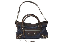 画像をギャラリービューアに読み込む, BALENCIAGA バレンシアガ ショルダーバッグ 103208213048 ザ ファースト ２WAY デニム 美品 中古 56464