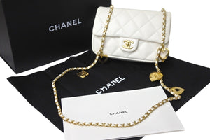 極美品 CHANEL シャネル ハートチャームチェーンショルダーバッグ