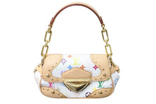 画像をギャラリービューアに読み込む, 極美品 LOUIS VUITTON ルイヴィトン ハンドバッグ マリリン モノグラム ホワイト マルチカラー M40127 ゴールド金具 中古 56504