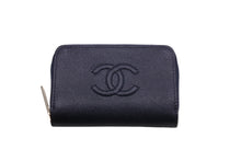 Load image into Gallery viewer, 極美品 CHANEL シャネル コインケース ココマーク A68890 ラウンドファスナー 26番台 2018年 キャビアスキン ネイビー 中古 56512