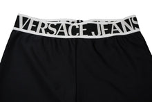 Load image into Gallery viewer, 極美品 Versace Jeans ヴェルサーチ・ジーンズ ショートパンツ レギンス ブラック ロゴ 72HAC110 サイズ42 中古 56519