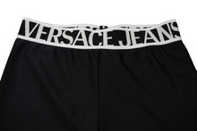 画像をギャラリービューアに読み込む, 極美品 Versace Jeans ヴェルサーチ・ジーンズ ショートパンツ レギンス ブラック ロゴ 72HAC110 サイズ42 中古 56519