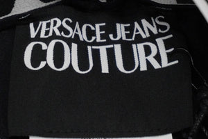 極美品 Versace Jeans ヴェルサーチ・ジーンズ ショートパンツ レギンス ブラック ロゴ 72HAC110 サイズ42 中古 56519