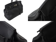 Load image into Gallery viewer, HERMES エルメス バーキン50 ハンドバッグ ブラック シルバー金具 トリヨンクレマンス □H刻印 2004年 良品 中古 56523