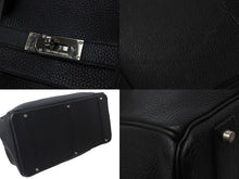 Load image into Gallery viewer, HERMES エルメス バーキン50 ハンドバッグ ブラック シルバー金具 トリヨンクレマンス □H刻印 2004年 良品 中古 56523