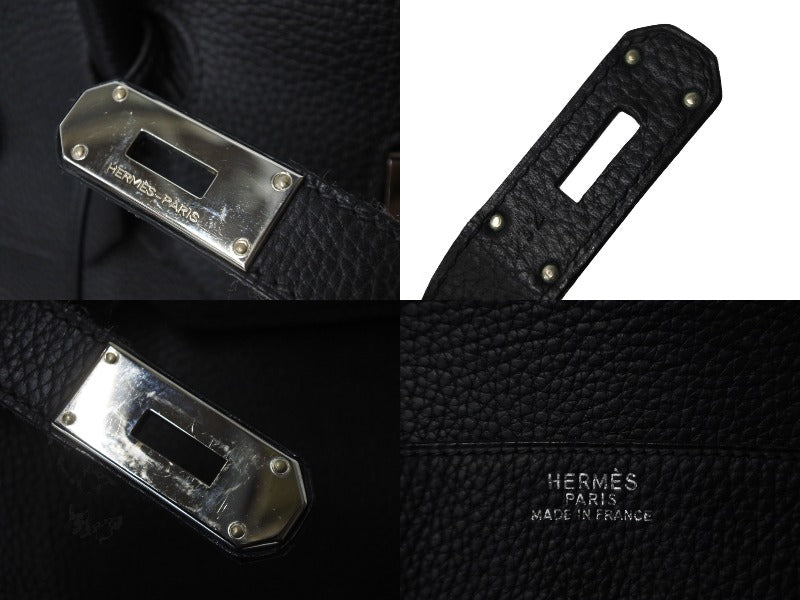 HERMES エルメス バーキン50 ハンドバッグ ブラック シルバー金具