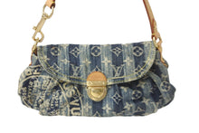 画像をギャラリービューアに読み込む, LOUIS VUITTON ルイヴィトン ショルダーバッグ M95333 ミニプリーティ レイエ モノグラムデニム ゴールド金具 良品 中古 56525