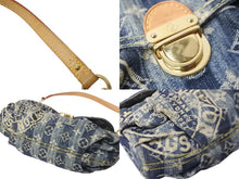 画像をギャラリービューアに読み込む, LOUIS VUITTON ルイヴィトン ショルダーバッグ M95333 ミニプリーティ レイエ モノグラムデニム ゴールド金具 良品 中古 56525