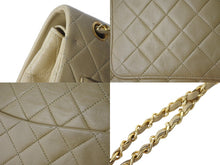Load image into Gallery viewer, CHANEL シャネル Wフラップショルダーバッグ ラムスキン 0番台 中マトラッセ ゴールド金具 ベージュ 中古 56542
