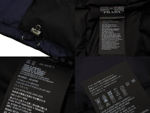 Load image into Gallery viewer, 極美品 PRADA プラダ 新型 メンズ ダウンベスト アウター トライアングルロゴ SGN940 ネイビー サイズ52 中古 56553