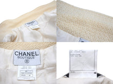 画像をギャラリービューアに読み込む, CHANEL シャネル ツイードセットアップ P08919V05320 半袖ジャケット スカート オフホワイト サイズ38 美品 中古 56560