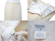 画像をギャラリービューアに読み込む, CHANEL シャネル ツイードセットアップ P08919V05320 半袖ジャケット スカート オフホワイト サイズ38 美品 中古 56560