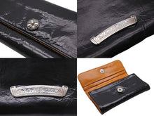 画像をギャラリービューアに読み込む, CHROME HEARTS クロムハーツ 長財布 クロスボタン ジュディウォレット ブラック レザー 2246 304 0414 7100 美品 中古 56565