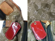 画像をギャラリービューアに読み込む, LOUIS VUITTON ルイヴィトン モノグラモフラージュ リス ボストンバッグ カーキ 村上隆 デニム 08AW M95771 中古 56583