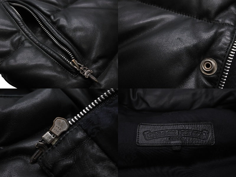 CHROME HEARTS クロムハーツ ダウンベスト アウター ベスト シルバー925 レザー ブラック サイズXS 良好 中古 56612 –  Casanova Vintage