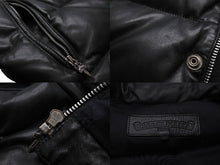 画像をギャラリービューアに読み込む, CHROME HEARTS クロムハーツ ダウンベスト アウター ベスト シルバー925 レザー ブラック サイズXS 良好 中古 56612