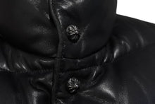 画像をギャラリービューアに読み込む, CHROME HEARTS クロムハーツ ダウンベスト アウター ベスト シルバー925 レザー ブラック サイズXS 良好 中古 56612