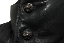 画像をギャラリービューアに読み込む, CHROME HEARTS クロムハーツ ダウンベスト アウター ベスト シルバー925 レザー ブラック サイズXS 良好 中古 56612