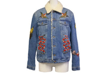 画像をギャラリービューアに読み込む, GUCCI グッチ ジャケット 18AW エンブロイダリーボアデニムジャケット タイガー キッズ サイズ12 431155 XR221 美品 中古 56614