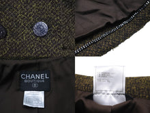 画像をギャラリービューアに読み込む, CHANEL シャネル ダブルジャケット ツイードジャケット P09216V05806 size38 97A グリーン 美品 中古 56615