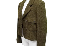 画像をギャラリービューアに読み込む, CHANEL シャネル ダブルジャケット ツイードジャケット P09216V05806 size38 97A グリーン 美品 中古 56615