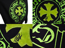Load image into Gallery viewer, CHROME HEARTS クロムハーツ パーカー チャリティCHプラスレザーパッチプルオーバーパーカー グリーン レザー 中古 56618