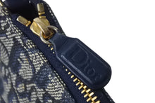 画像をギャラリービューアに読み込む, Christian Dior クリスチャンディオール トロッターハンドバッグ ポーチ MC1021 ネイビー ベージュ ゴールド金具 良品 中古 56626