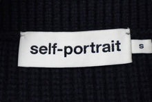 Load image into Gallery viewer, self-portrait セルフポートレート ニット セーター ネイビー レッド コットン ウール SP20-107 美品 中古 56637