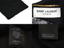 Load image into Gallery viewer, SAINT LAURENT サンローラン 長袖ワンピース レース 38 アセテート レーヨン ブラック ゴールド金具 美品 中古 56648