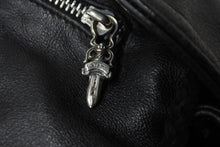 画像をギャラリービューアに読み込む, CHROME HEARTS クロムハーツ BSフレア リュック レザー シルバー925 ブラック バックパック 鞄 カバン 中古 56681
