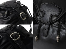 画像をギャラリービューアに読み込む, CHROME HEARTS クロムハーツ BSフレア リュック レザー シルバー925 ブラック バックパック 鞄 カバン 中古 56681