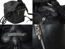 画像をギャラリービューアに読み込む, CHROME HEARTS クロムハーツ BSフレア リュック レザー シルバー925 ブラック バックパック 鞄 カバン 中古 56681