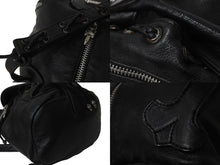 画像をギャラリービューアに読み込む, CHROME HEARTS クロムハーツ BSフレア リュック レザー シルバー925 ブラック バックパック 鞄 カバン 中古 56681
