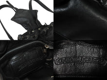 画像をギャラリービューアに読み込む, CHROME HEARTS クロムハーツ BSフレア リュック レザー シルバー925 ブラック バックパック 鞄 カバン 中古 56681