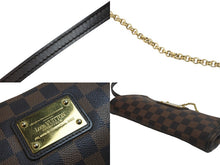 画像をギャラリービューアに読み込む, LOUIS VUITTON ルイヴィトン ショルダーバッグ N55213 エヴァ ダミエ ブラウン ゴールド金具 美品 中古 56705