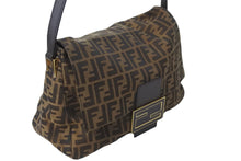 画像をギャラリービューアに読み込む, FENDI フェンディ ズッカ柄 ビッグマンマバケット ショルダーバッグ ワンショルダー ブラウン 8BR638-G1E 美品 中古 56707